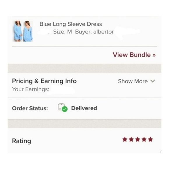 Blue Long Bell Sleeve Dress - Picture 3 of 7